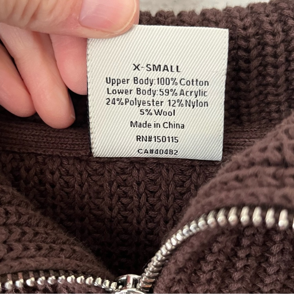 Varley Sweater Women's XS Willard Half Zip Coffee Bean Pullover Wool Blend - Picture 9 of 10